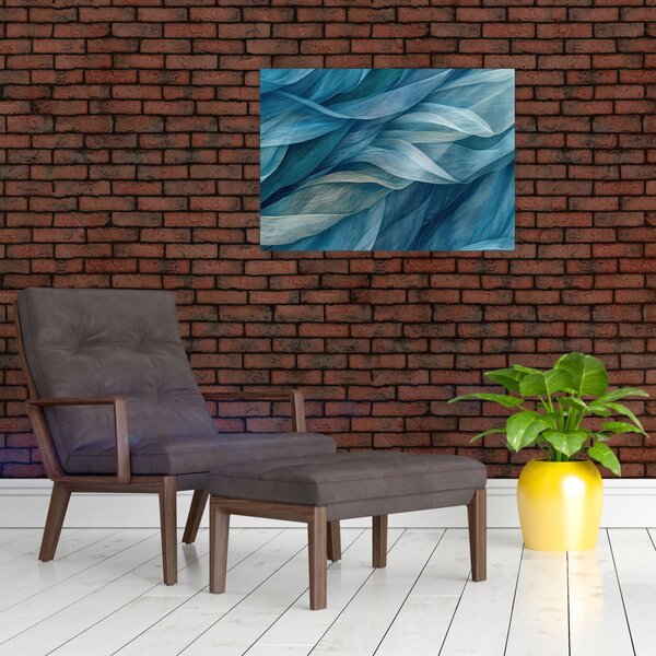 Obraz - Modrobílé vlnky (70x50 cm)