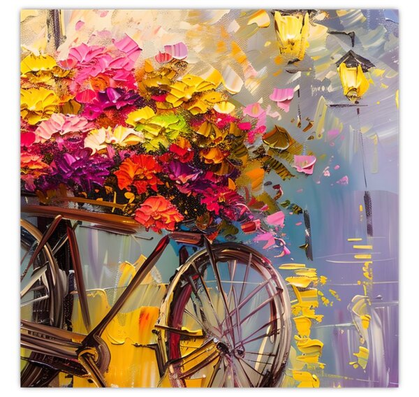 Obraz - Kolo s květinami (30x30 cm)