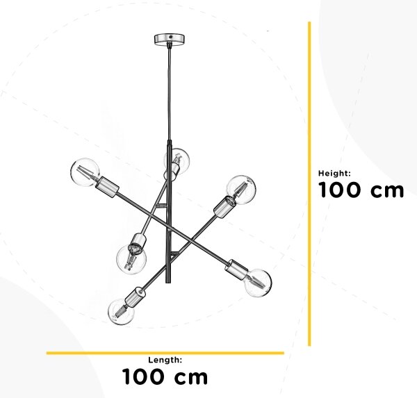 ONLI - Lustr na lanku CROSS 6xE27/22W/230V