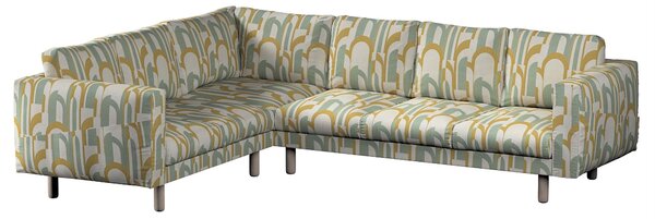 Potah na pohovku IKEA Norsborg rohová 5-místná barva zelená látka pletený vzor, vzorované