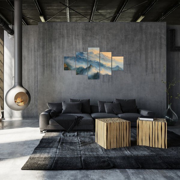 Obraz - Malovaná horská krajina (125x70 cm)