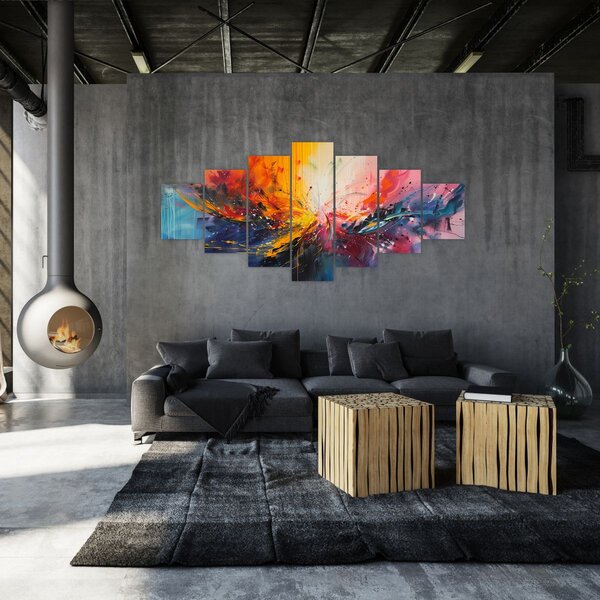 Obraz - Barevná abstrakce (210x100 cm)
