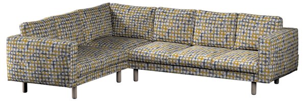 Potah na pohovku IKEA Norsborg rohová 5-místná barva modrá látka pletený vzor, vzorované