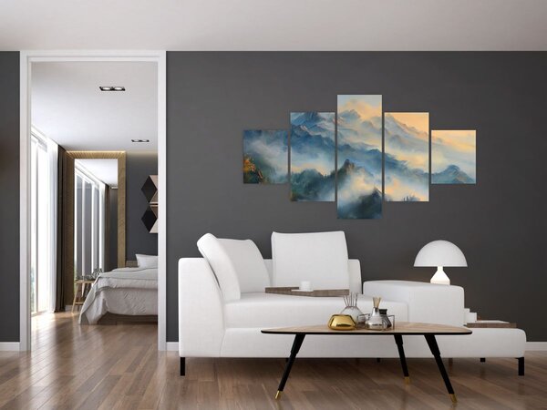 Obraz - Malovaná horská krajina (125x70 cm)