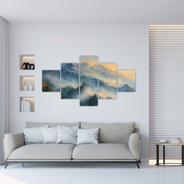 Obraz - Malovaná horská krajina (125x70 cm)