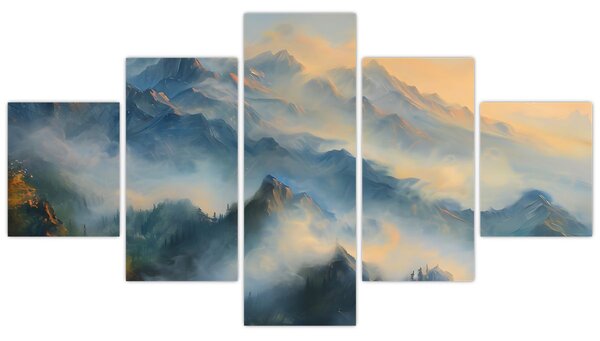 Obraz - Malovaná horská krajina (125x70 cm)