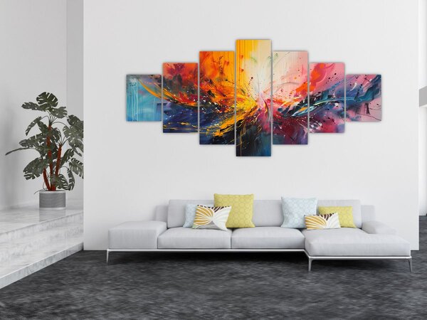 Obraz - Barevná abstrakce (210x100 cm)