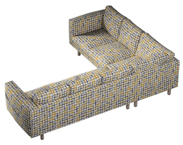 Potah na pohovku IKEA Norsborg rohová 5-místná barva modrá látka pletený vzor, vzorované