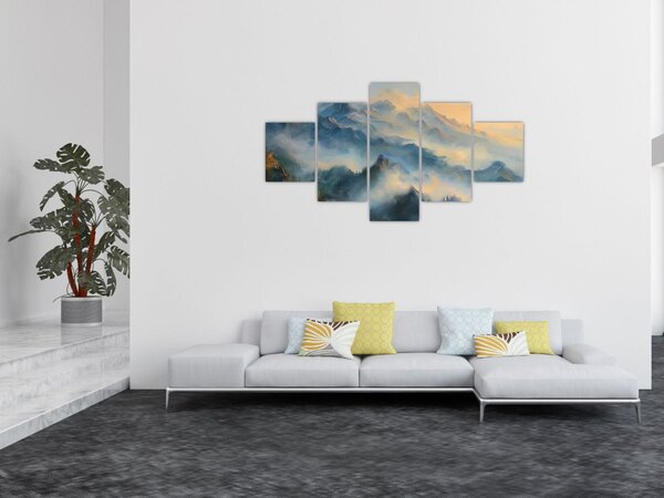 Obraz - Malovaná horská krajina (125x70 cm)