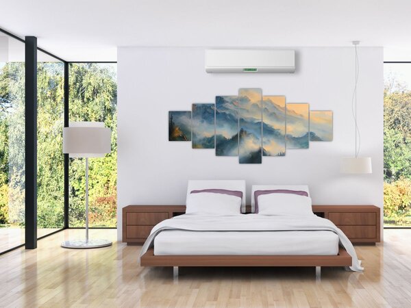Obraz - Malovaná horská krajina (210x100 cm)