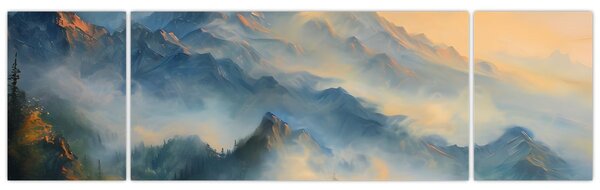 Obraz - Malovaná horská krajina (170x50 cm)