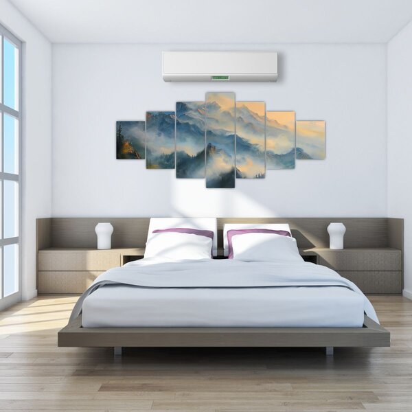 Obraz - Malovaná horská krajina (210x100 cm)