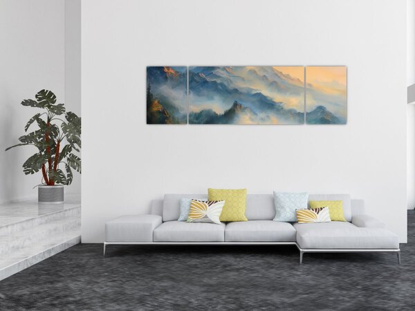 Obraz - Malovaná horská krajina (170x50 cm)