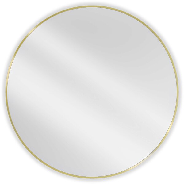 Mexen Loft, kulaté koupelnové zrcadlo 100 cm, barva rámu zlatá lesklá, 9850-100-100-000-50