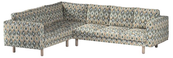 Potah na pohovku IKEA Norsborg rohová 5-místná barva modrá látka pletený vzor, vzorované