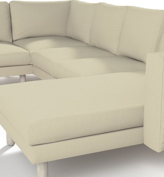 Potah na pohovku IKEA Norsborg rohová, 5-místná se šezlongem barva krémová látka lesklé, pletený vzor