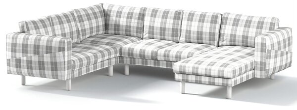 Potah na pohovku IKEA Norsborg rohová, 5-místná se šezlongem barva šedá látka pletený vzor, vzorované