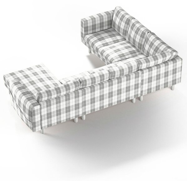 Potah na pohovku IKEA Norsborg rohová, 5-místná se šezlongem barva šedá látka pletený vzor, vzorované