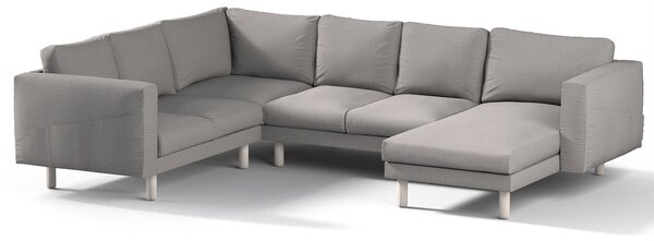 Potah na pohovku IKEA Norsborg rohová, 5-místná se šezlongem barva šedá látka pletený vzor