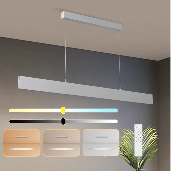Brilagi - LED Stmív. lustr na lanku SLIMLINE LED/40W/230V 3000-6000K stříbrná+DO