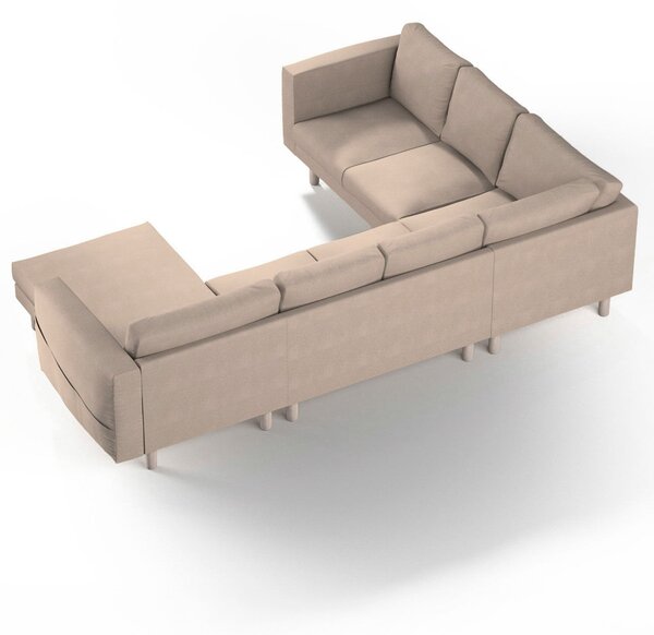 Potah na pohovku IKEA Norsborg rohová, 5-místná se šezlongem barva béžová látka pletený vzor