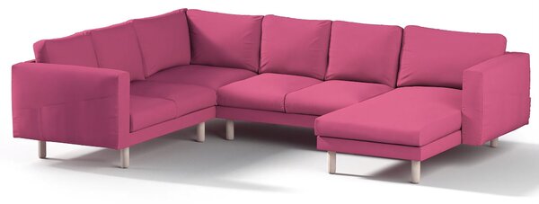 Potah na pohovku IKEA Norsborg rohová, 5-místná se šezlongem barva růžová látka pletený vzor