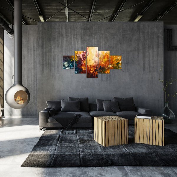 Obraz - Abstraktní malba květin (125x70 cm)