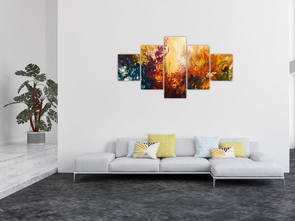 Obraz - Abstraktní malba květin (125x70 cm)