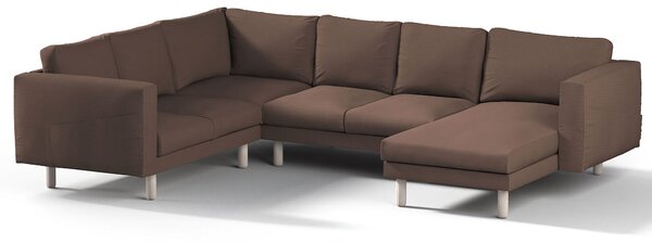 Potah na pohovku IKEA Norsborg rohová, 5-místná se šezlongem barva hnědá látka pletený vzor