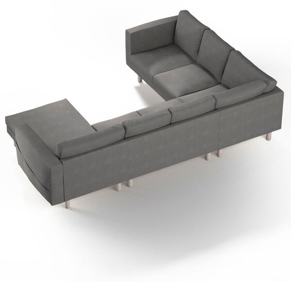 Potah na pohovku IKEA Norsborg rohová, 5-místná se šezlongem barva šedá látka pletený vzor