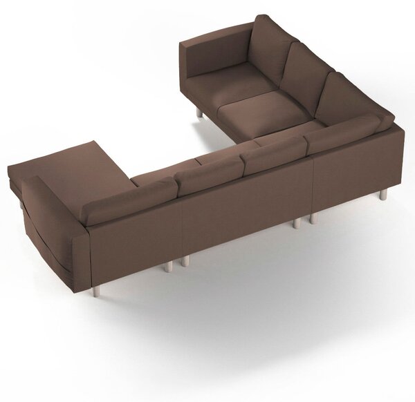 Potah na pohovku IKEA Norsborg rohová, 5-místná se šezlongem barva hnědá látka pletený vzor