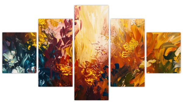 Obraz - Abstraktní malba květin (125x70 cm)