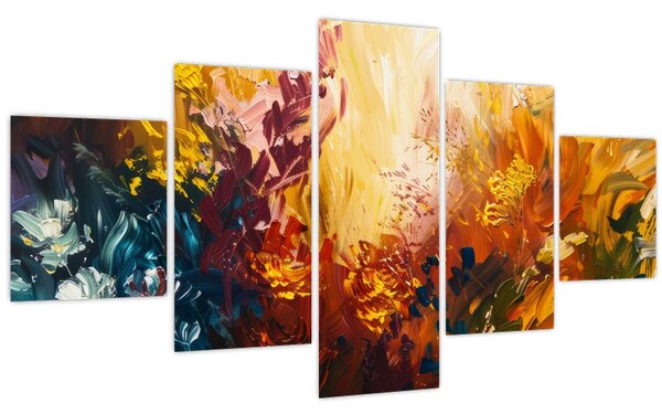 Obraz - Abstraktní malba květin (125x70 cm)