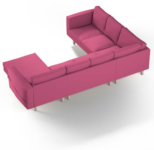 Potah na pohovku IKEA Norsborg rohová, 5-místná se šezlongem barva růžová látka pletený vzor