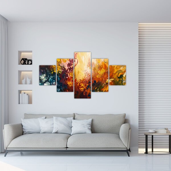Obraz - Abstraktní malba květin (125x70 cm)