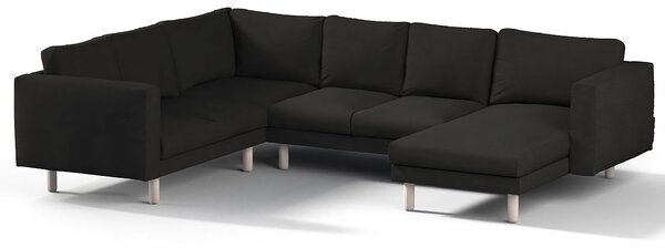 Potah na pohovku IKEA Norsborg rohová, 5-místná se šezlongem barva černá látka pletený vzor