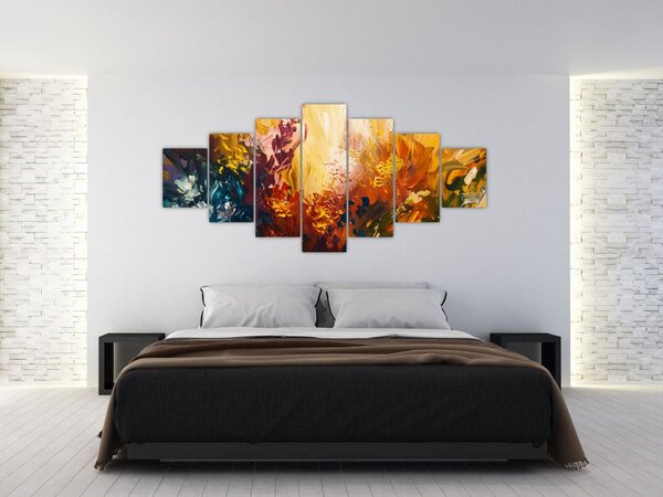 Obraz - Abstraktní malba květin (210x100 cm)