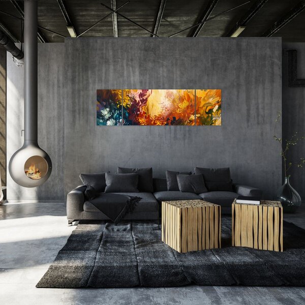 Obraz - Abstraktní malba květin (170x50 cm)