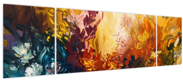 Obraz - Abstraktní malba květin (170x50 cm)
