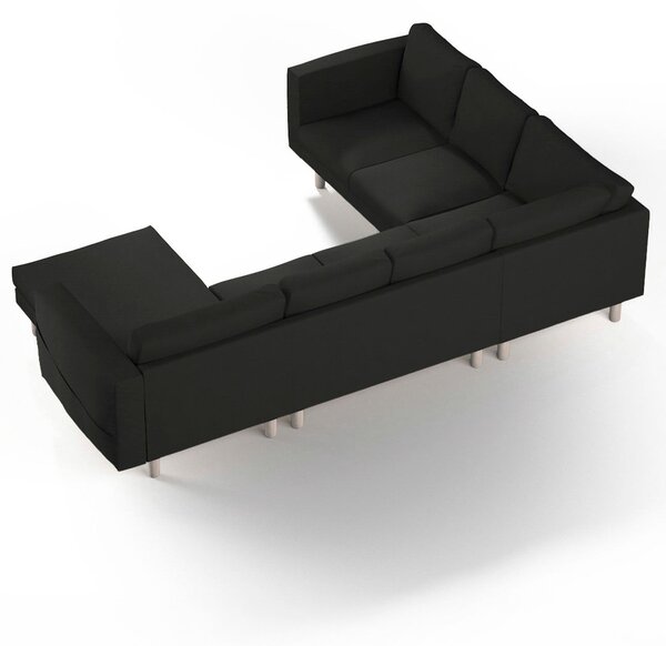 Potah na pohovku IKEA Norsborg rohová, 5-místná se šezlongem barva černá látka pletený vzor