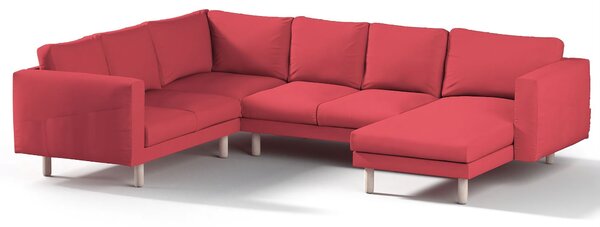 Potah na pohovku IKEA Norsborg rohová, 5-místná se šezlongem barva červená látka pletený vzor