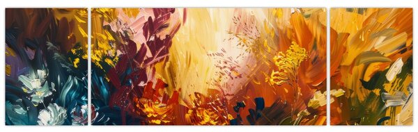 Obraz - Abstraktní malba květin (170x50 cm)