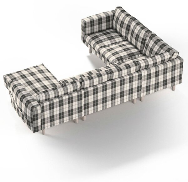 Potah na pohovku IKEA Norsborg rohová, 5-místná se šezlongem barva černá látka pletený vzor, vzorované