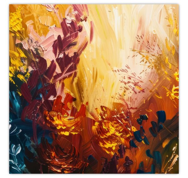 Obraz - Abstraktní malba květin (30x30 cm)