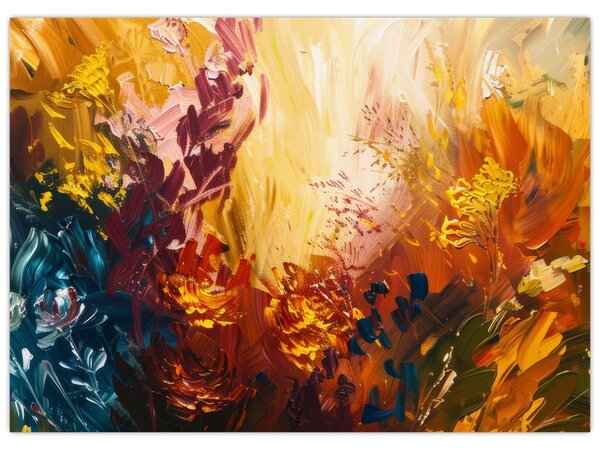 Obraz - Abstraktní malba květin (70x50 cm)