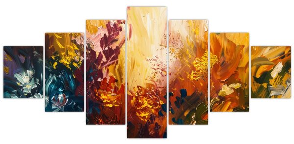 Obraz - Abstraktní malba květin (210x100 cm)