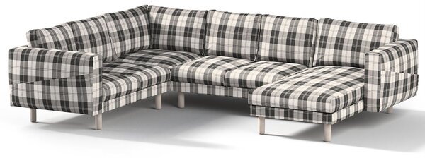Potah na pohovku IKEA Norsborg rohová, 5-místná se šezlongem barva černá látka pletený vzor, vzorované
