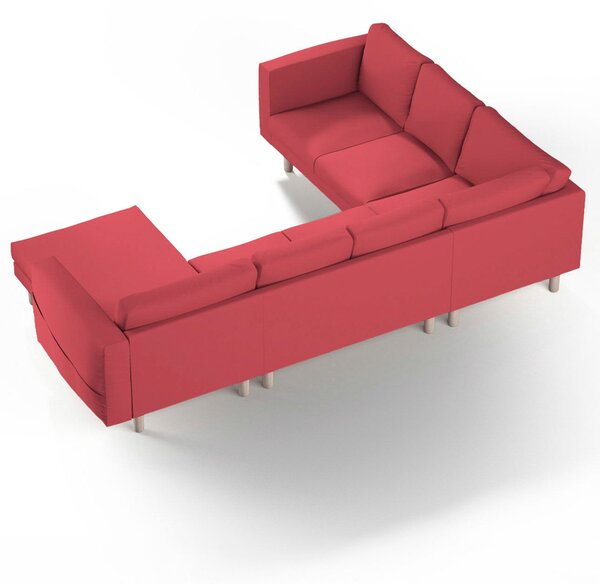 Potah na pohovku IKEA Norsborg rohová, 5-místná se šezlongem barva červená látka pletený vzor