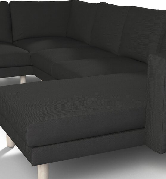 Potah na pohovku IKEA Norsborg rohová, 5-místná se šezlongem barva černá látka pletený vzor