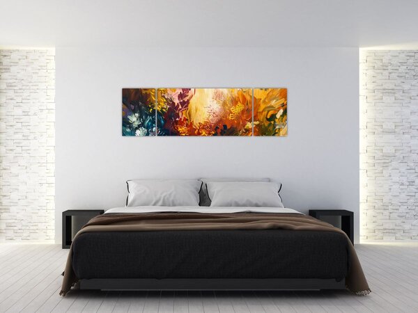 Obraz - Abstraktní malba květin (170x50 cm)
